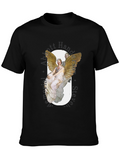 Angel Graphic Print Black T-Shirt