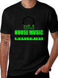 House Music Worldwide Black Graphic T-Shirt