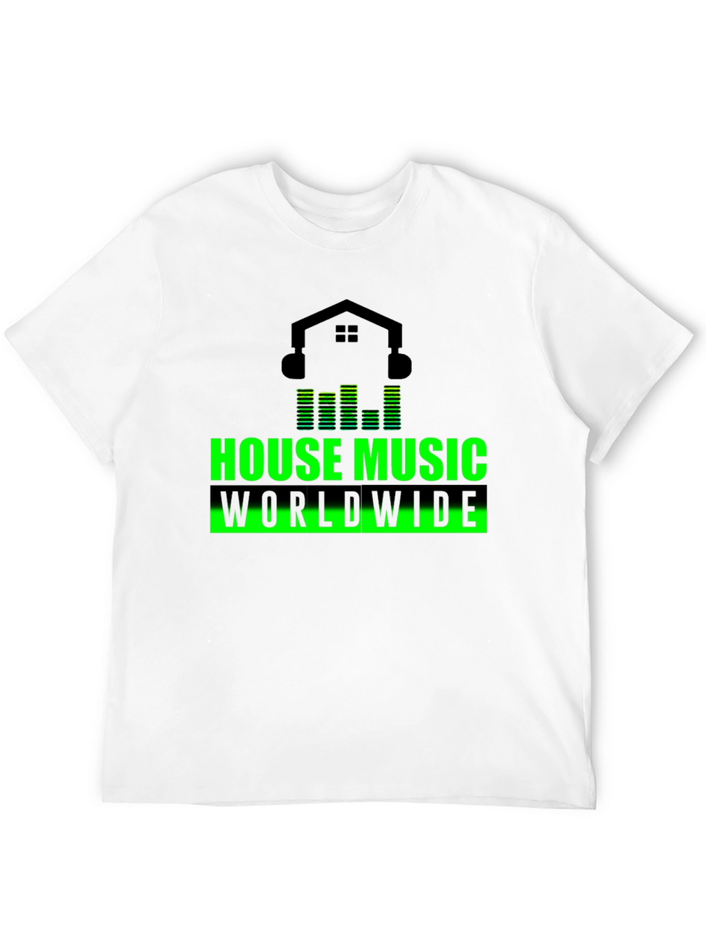 House Music Worldwide Black Graphic T-Shirt