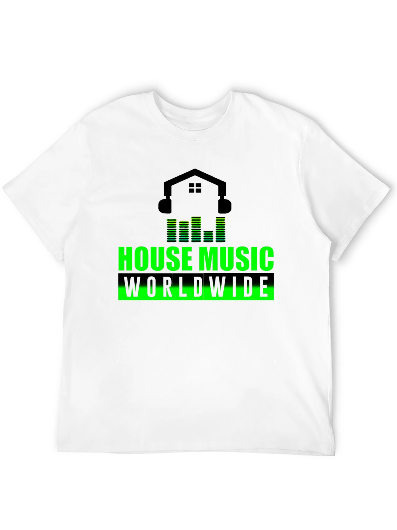 House Music Worldwide Black Graphic T-Shirt