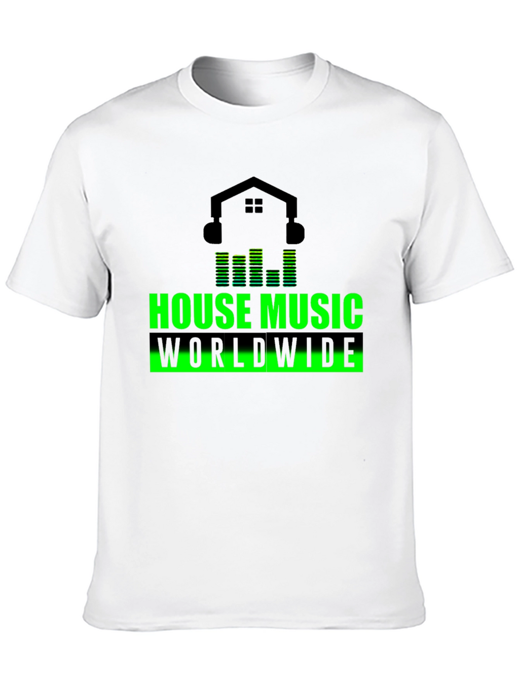 House Music Worldwide Black Graphic T-Shirt