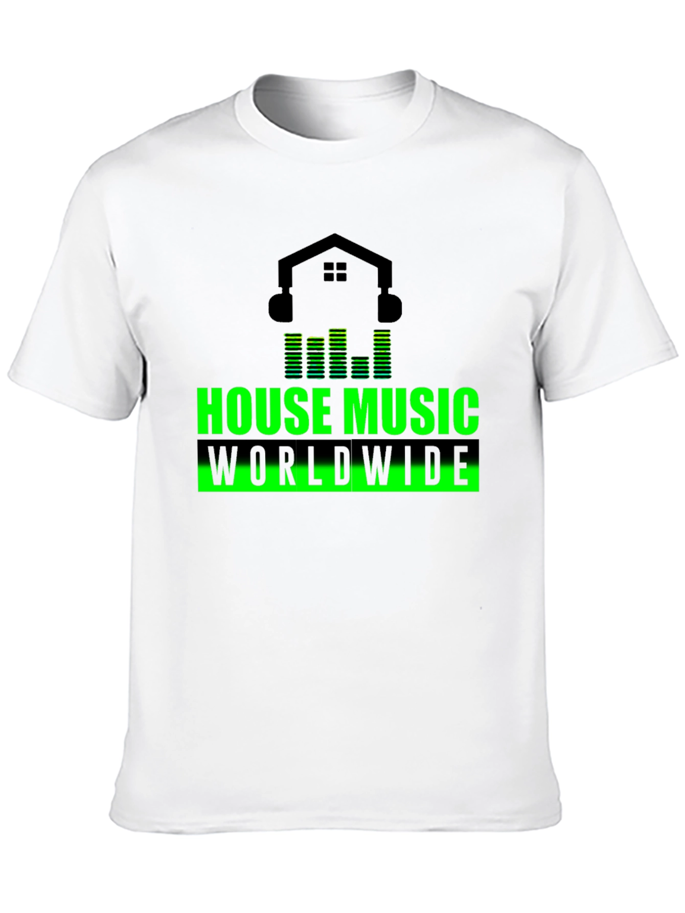 House Music Worldwide Black Graphic T-Shirt