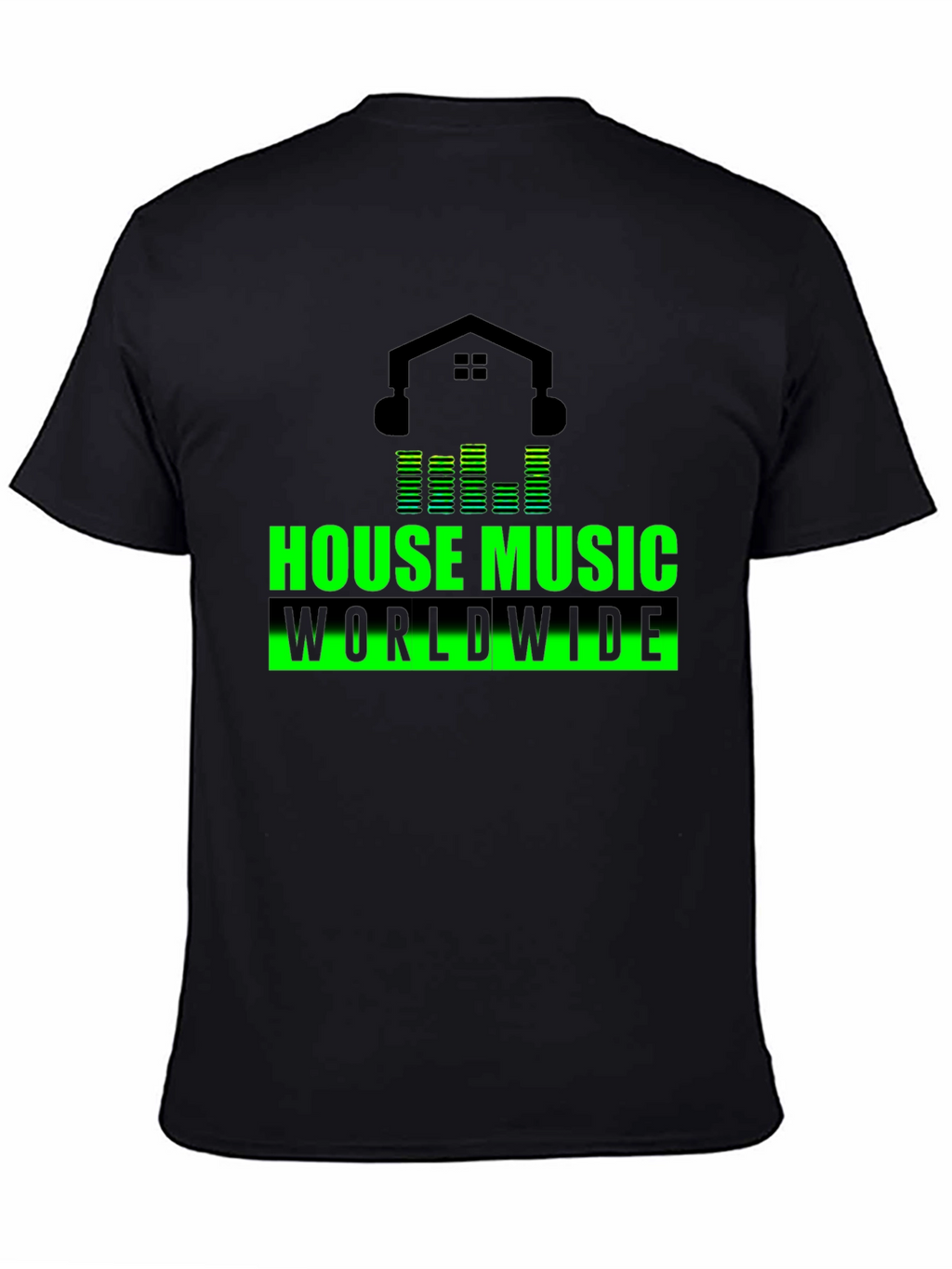 House Music Worldwide Black Graphic T-Shirt