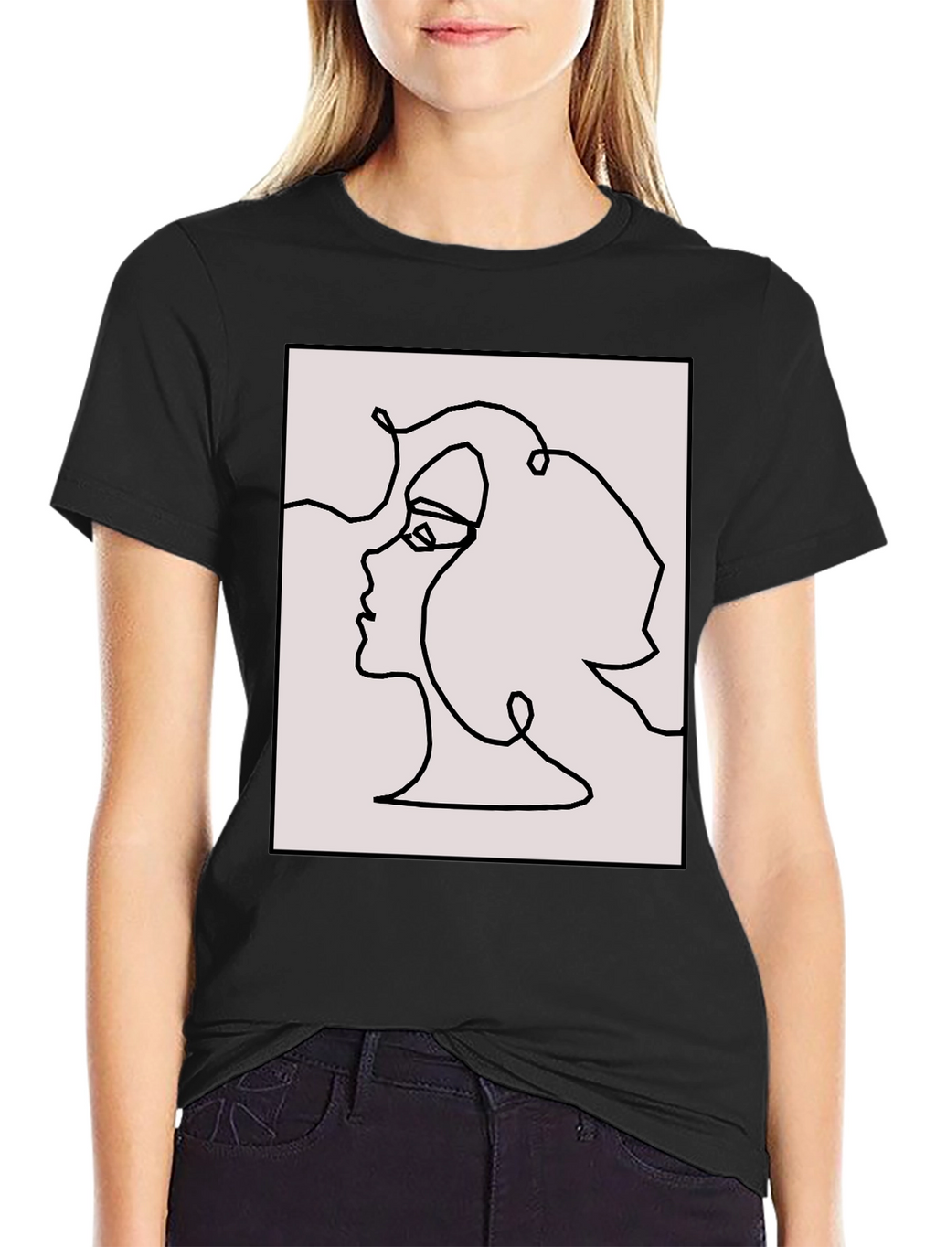 Abstract Face Line Art Graphic Tee