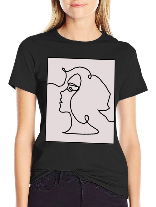 Abstract Face Line Art Graphic Tee