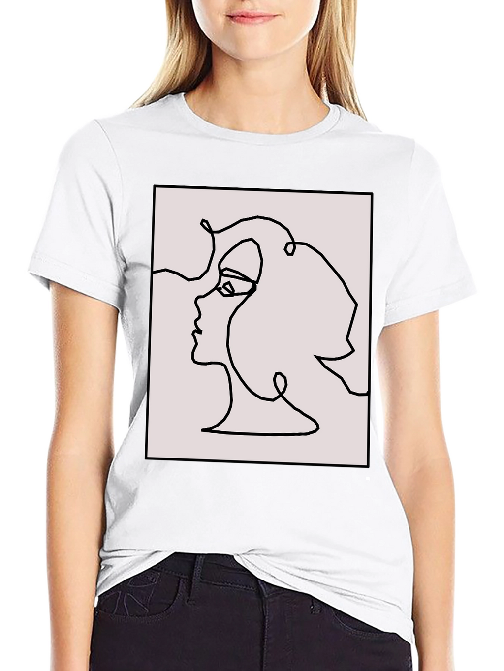 Abstract Face Line Art Graphic Tee