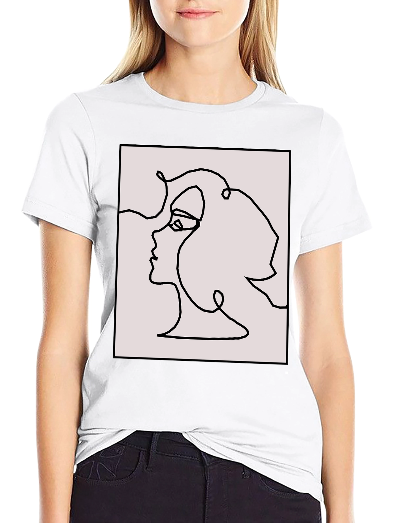 Abstract Face Line Art Graphic Tee