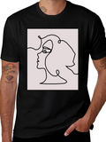 Abstract Face Line Art Graphic Tee