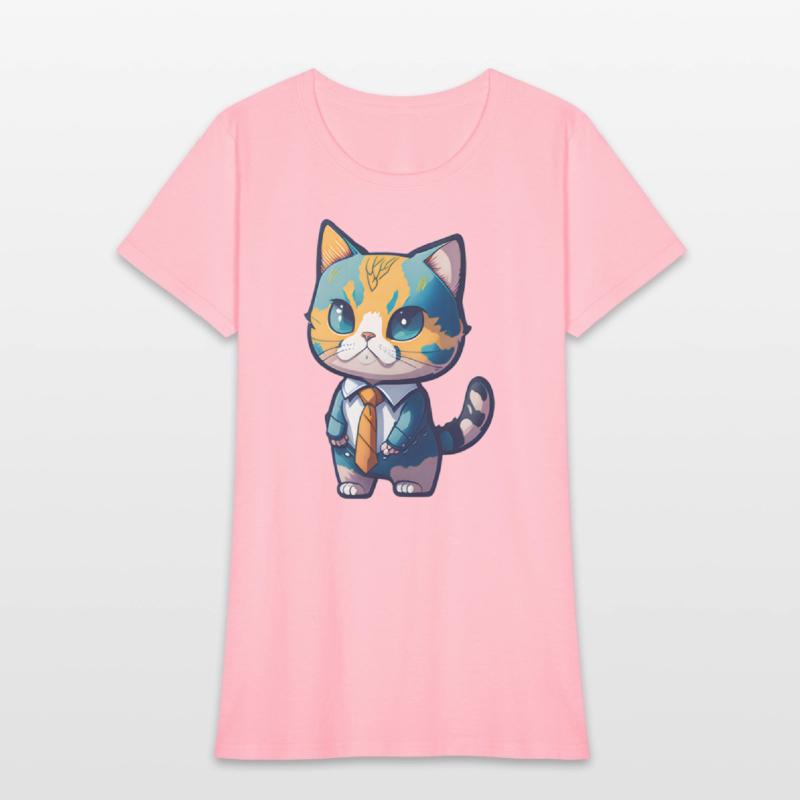 The baby cat wears a cool suit.