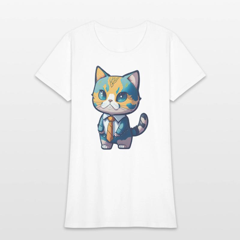 The baby cat wears a cool suit.