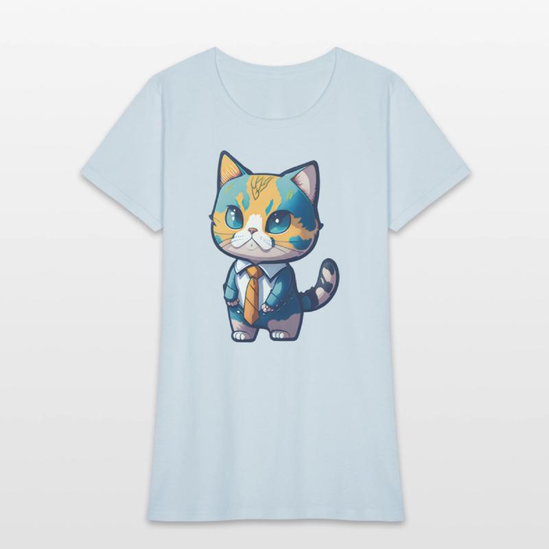 The baby cat wears a cool suit.