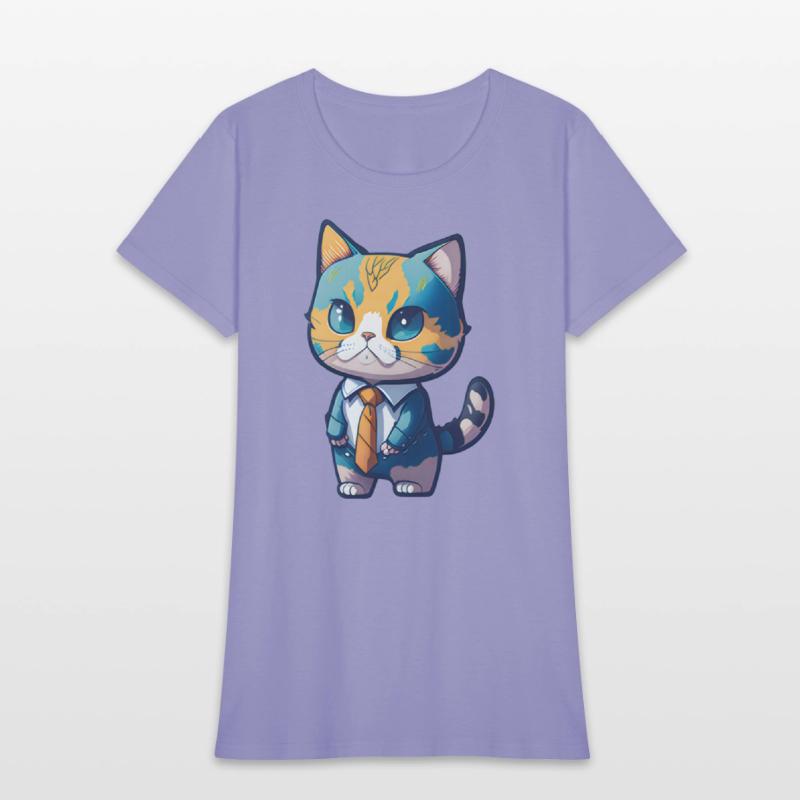 The baby cat wears a cool suit.