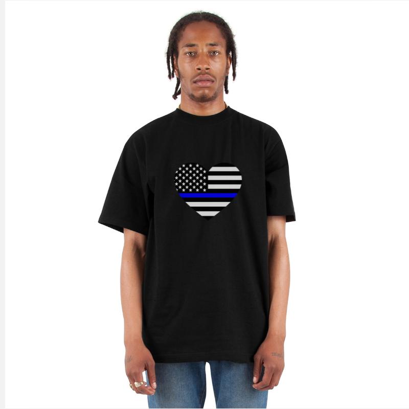 Thin blue line Heart Police Support