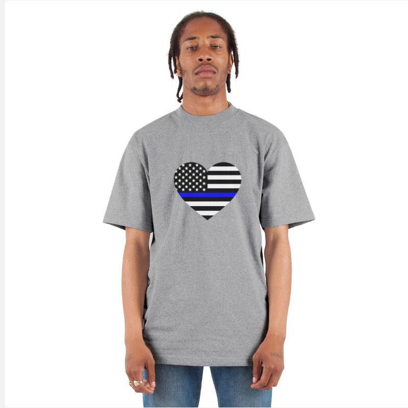 Thin blue line Heart Police Support