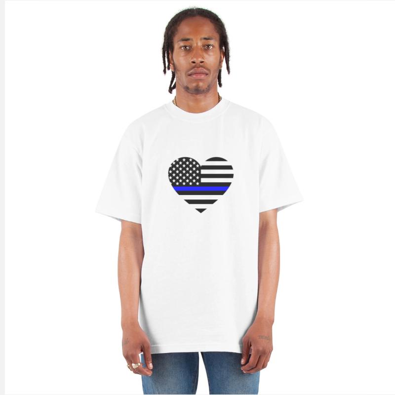 Thin blue line Heart Police Support