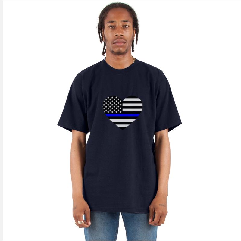 Thin blue line Heart Police Support