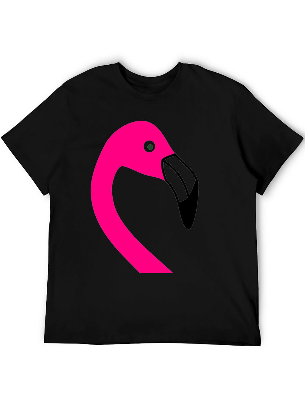 Pink Flamingo Graphic Black T-Shirt