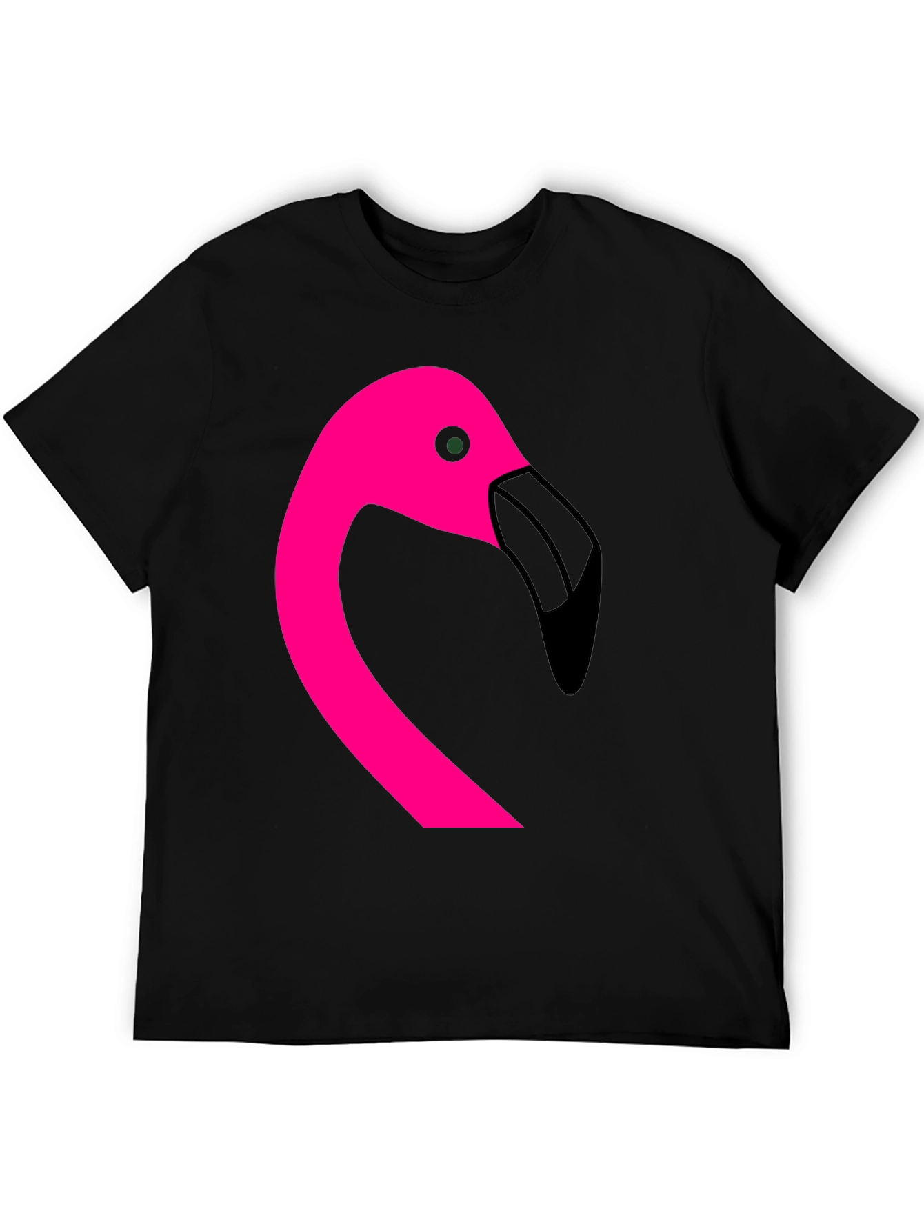 Pink Flamingo Graphic Black T-Shirt
