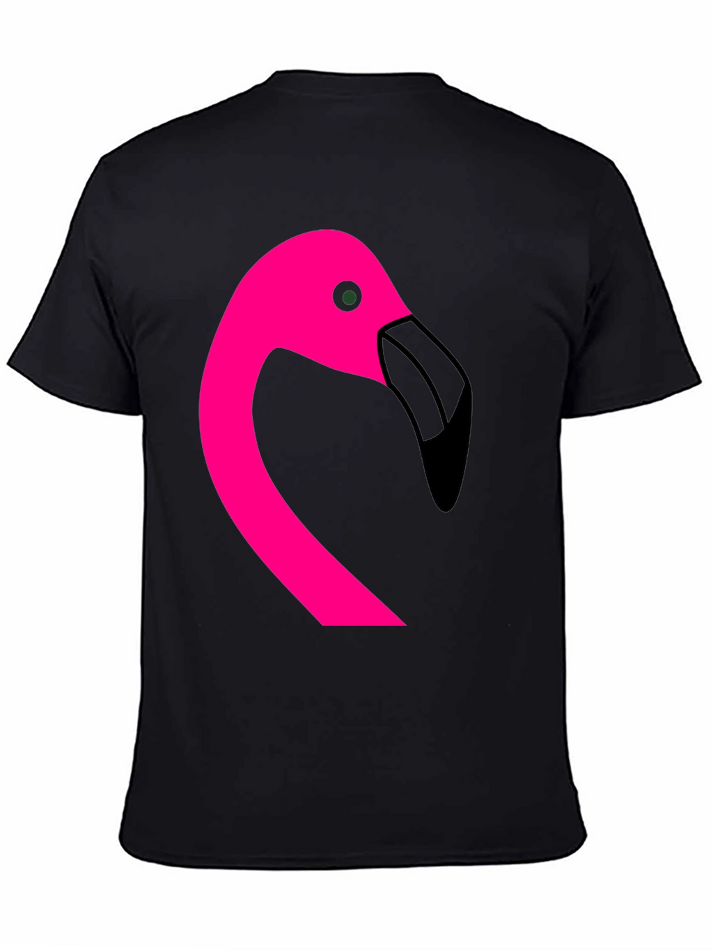Pink Flamingo Graphic Black T-Shirt