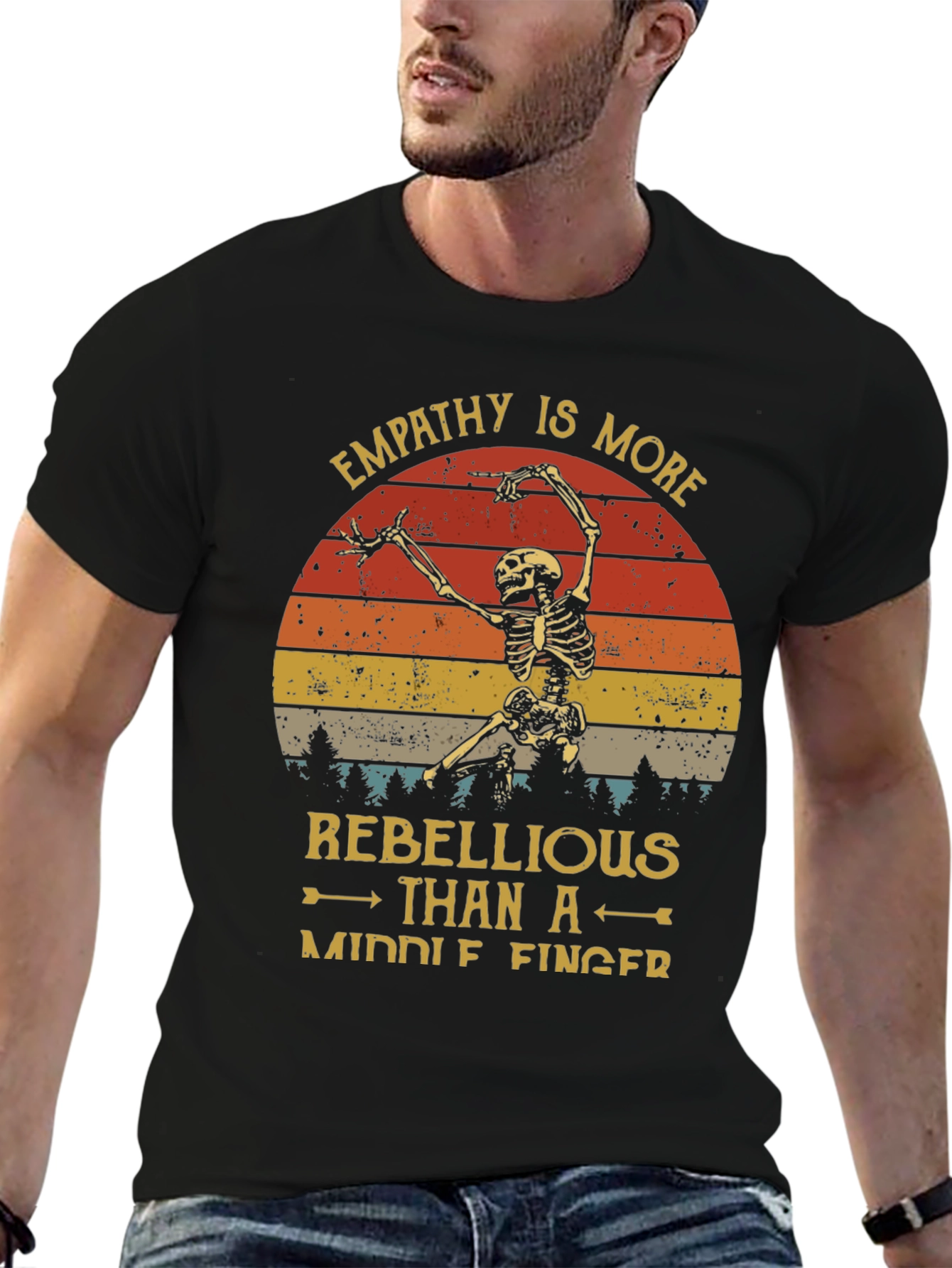 Empathy Skeleton Graphic T-Shirt - Rebellious Tee