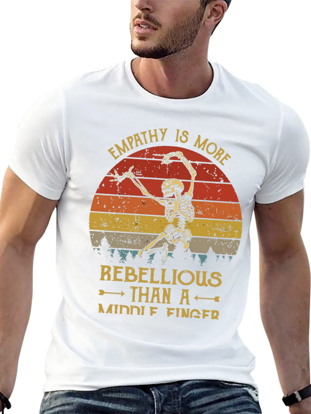 Empathy Skeleton Graphic T-Shirt - Rebellious Tee