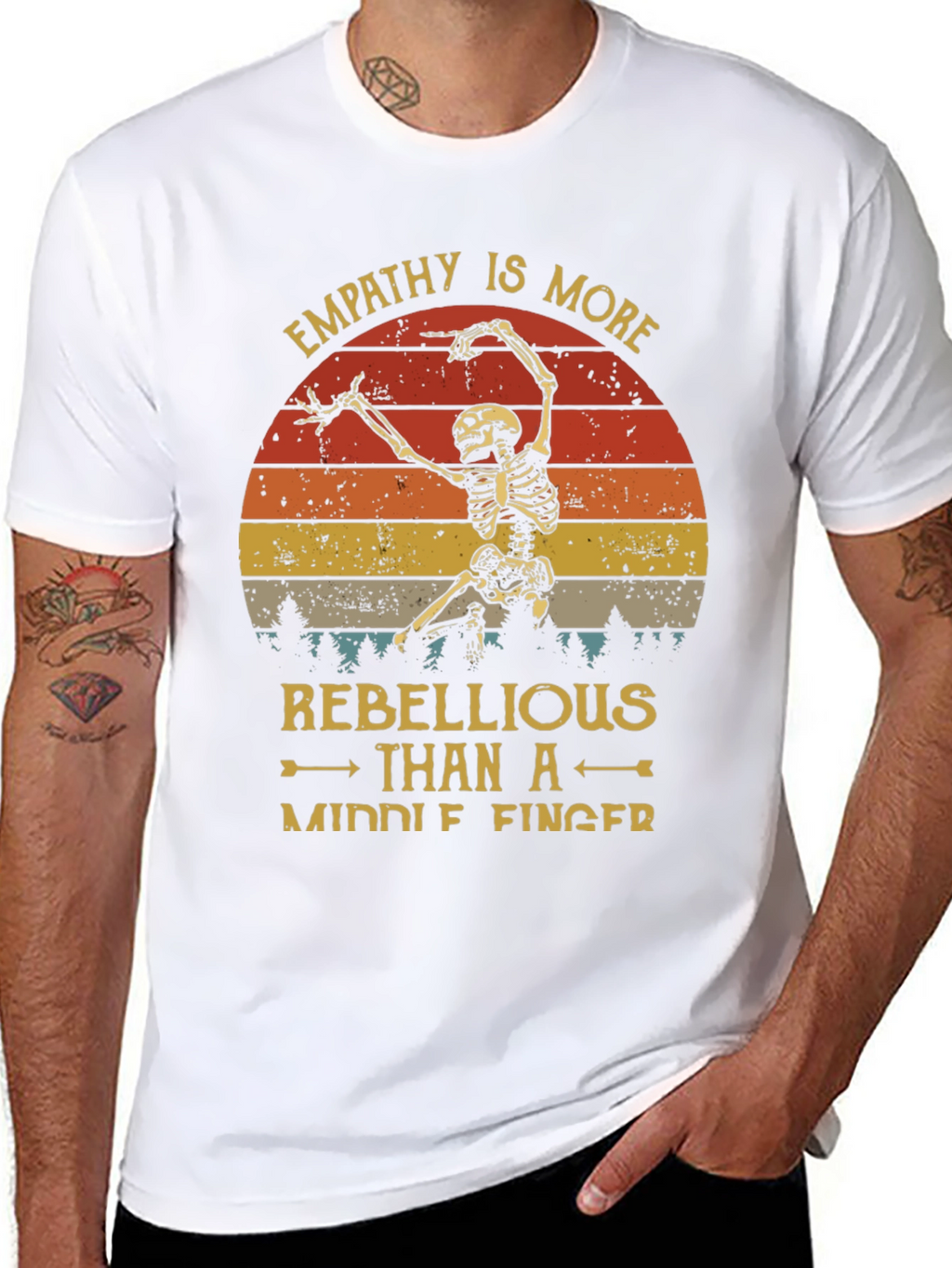 Empathy Skeleton Graphic T-Shirt - Rebellious Tee