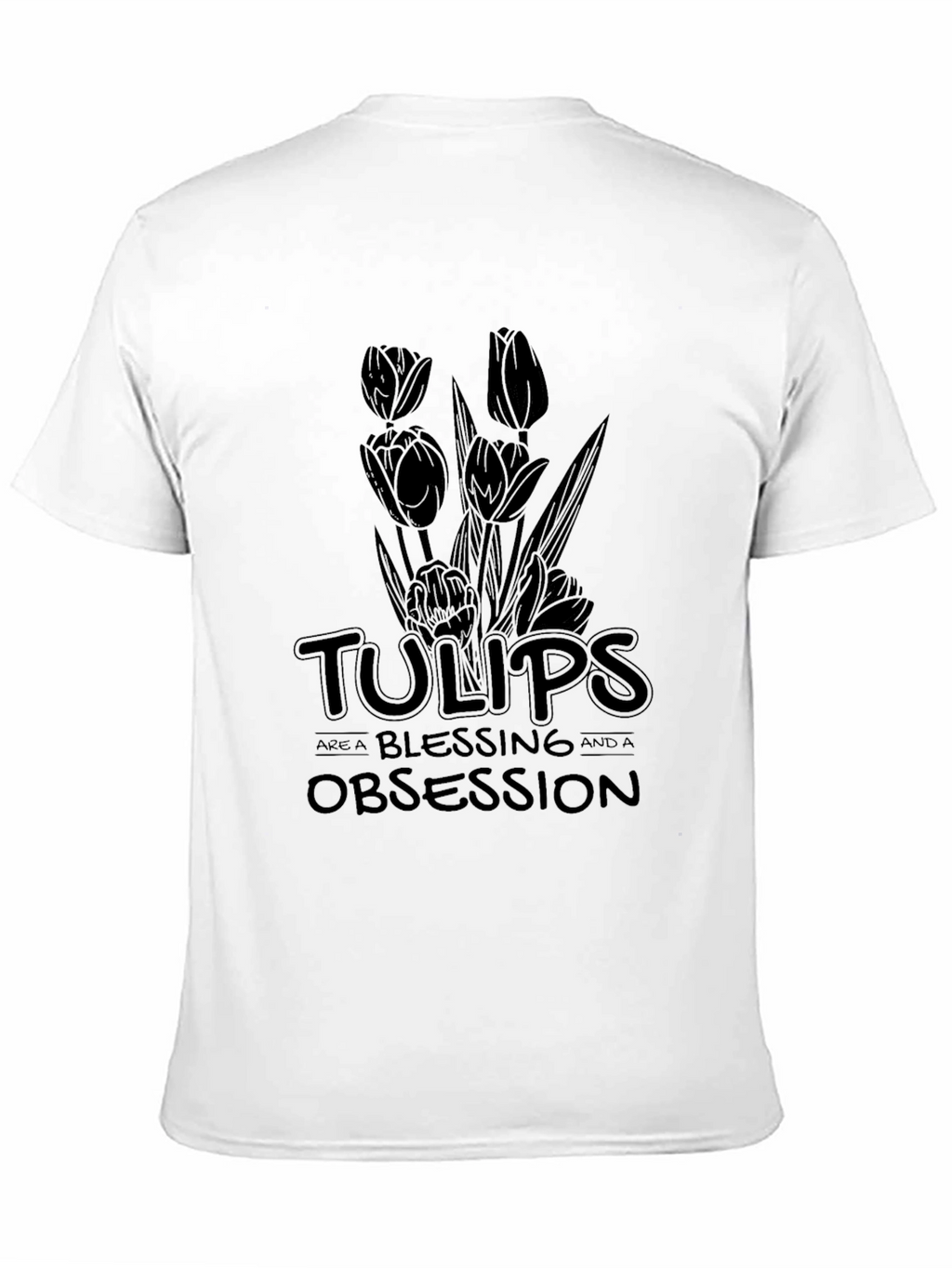 Tulips Obsession Black Graphic Tee Shirt