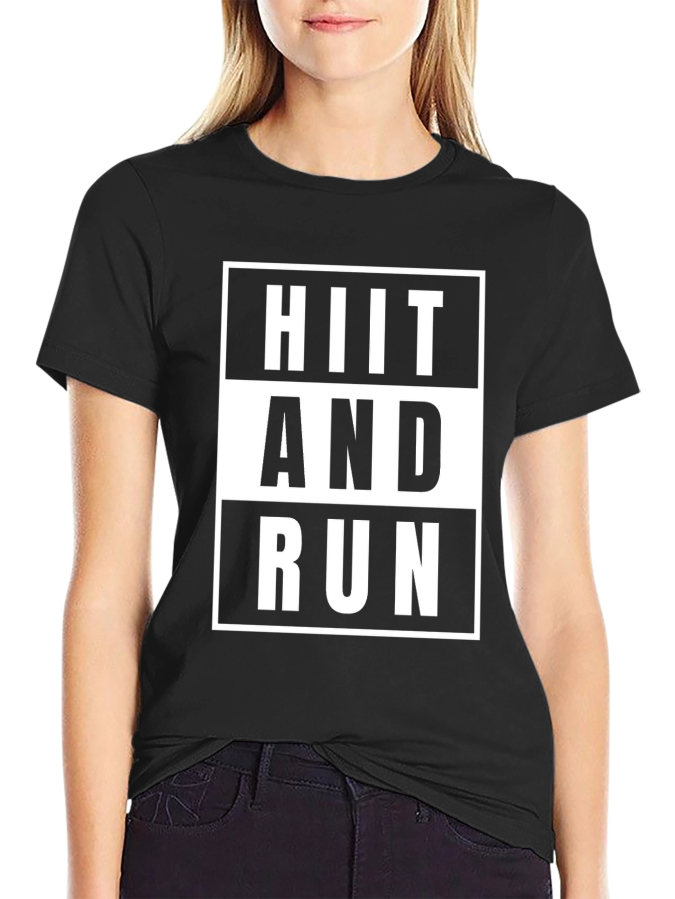 HIIT And Run Graphic T-Shirt - Black Cotton Tee