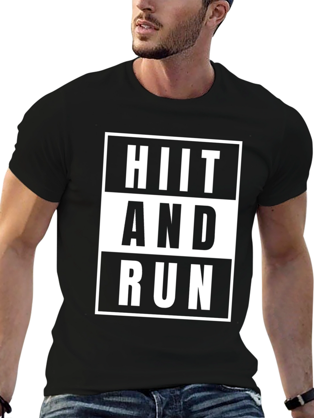 HIIT And Run Graphic T-Shirt - Black Cotton Tee
