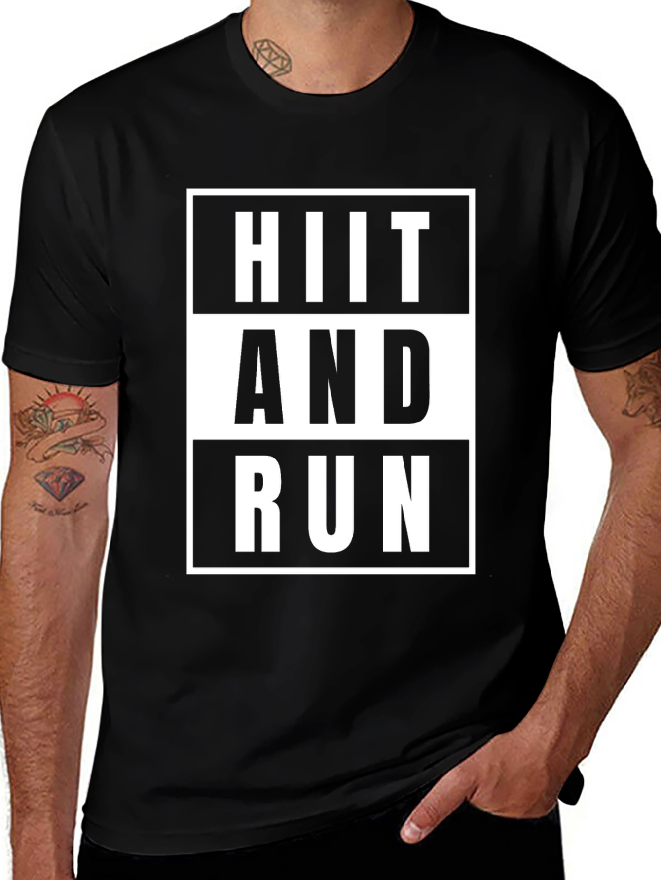 HIIT And Run Graphic T-Shirt - Black Cotton Tee