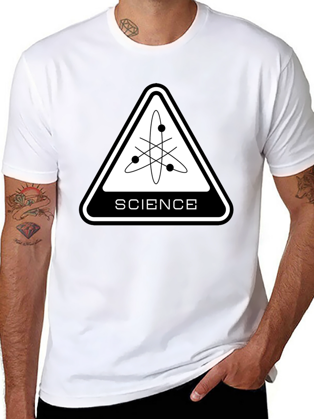 Science Atom Graphic Black T-Shirt