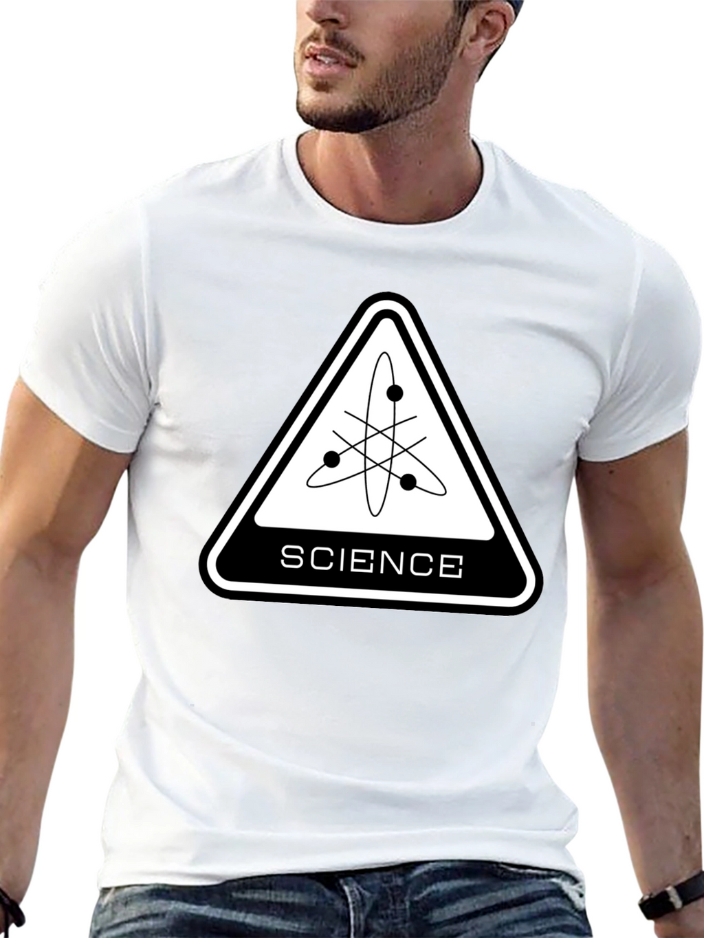 Science Atom Graphic Black T-Shirt