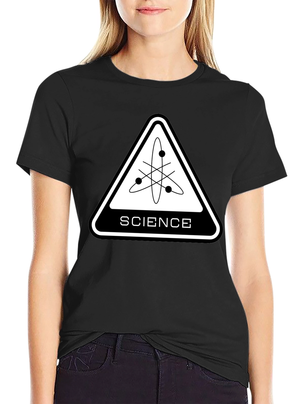Science Atom Graphic Black T-Shirt