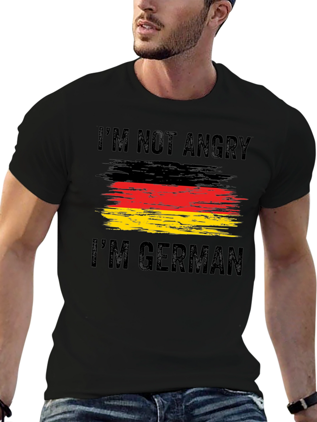 Im Not Angry Im German T-Shirt Black