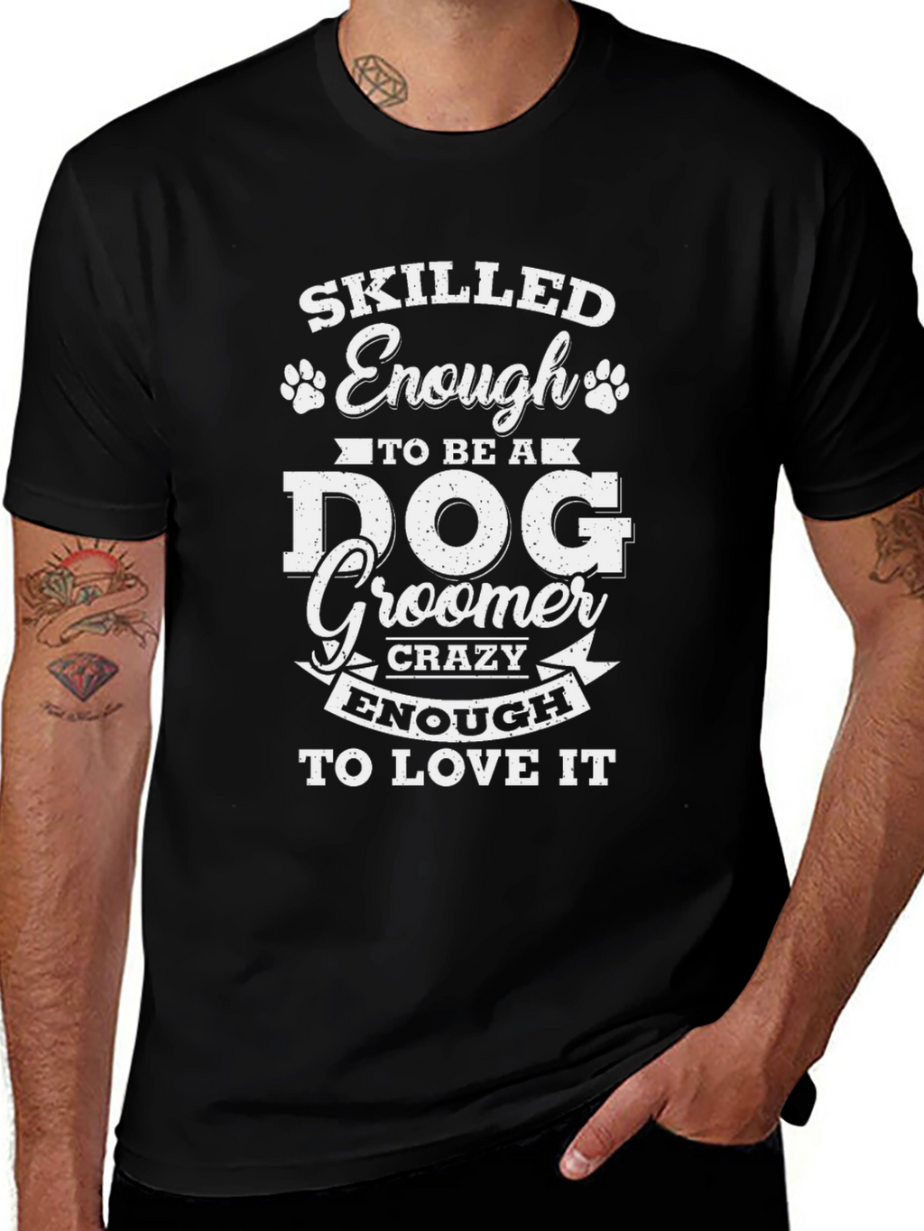 Dog Groomer Crazy Enough T-Shirt – Funny Grooming Graphic Tee