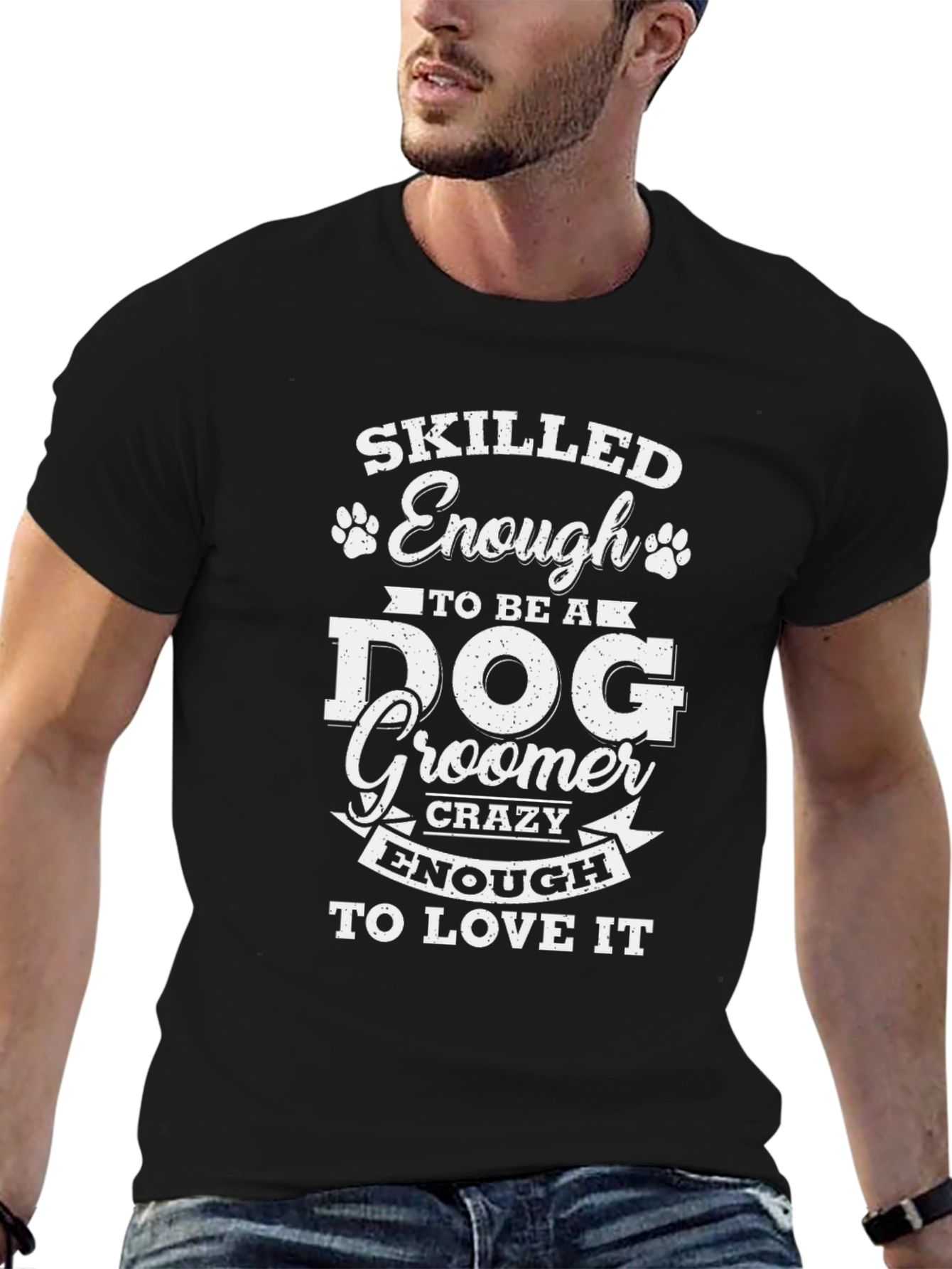 Dog Groomer Crazy Enough T-Shirt – Funny Grooming Graphic Tee