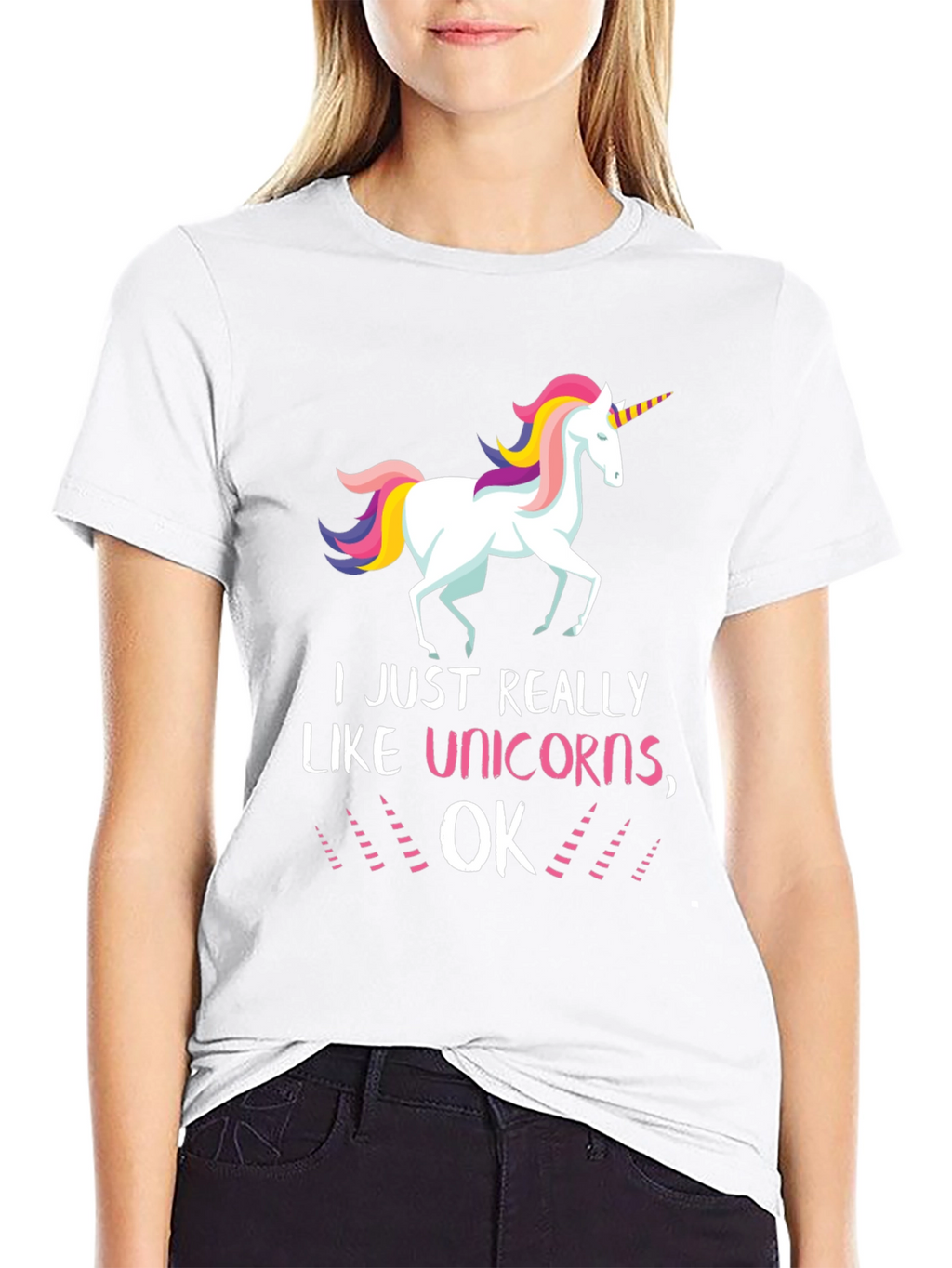 I Like Unicorns OK Black T-Shirt