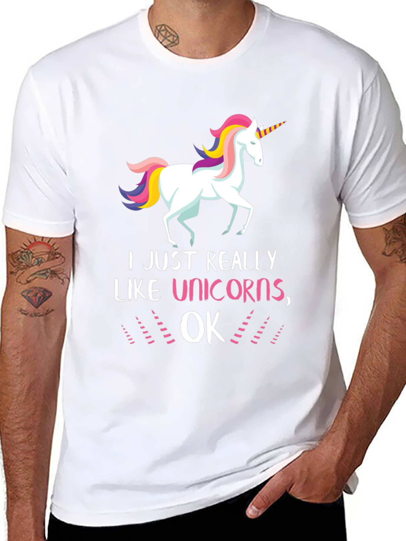 I Like Unicorns OK Black T-Shirt