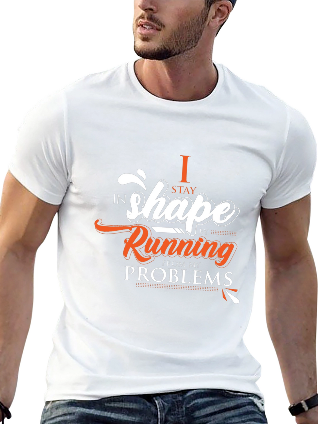 Funny Running T-Shirt - I Stay in Shape
