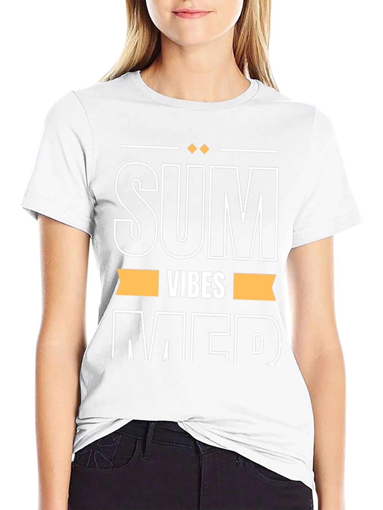 Summer Vibes Graphic Tee - Black Cotton T-Shirt