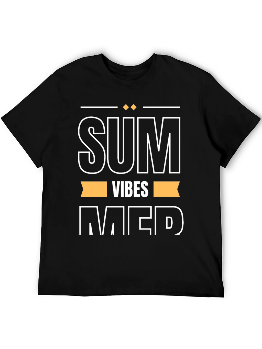 Summer Vibes Graphic Tee - Black Cotton T-Shirt