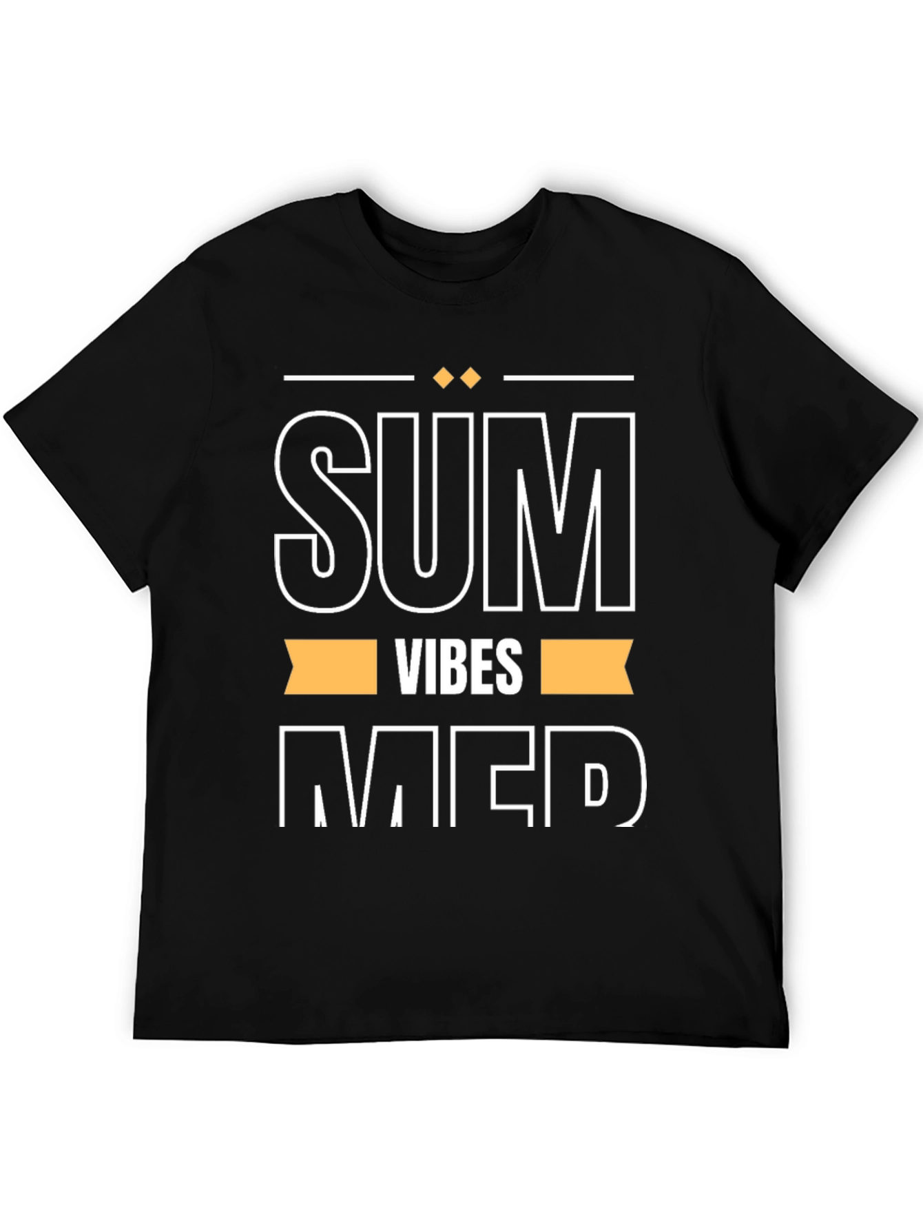 Summer Vibes Graphic Tee - Black Cotton T-Shirt