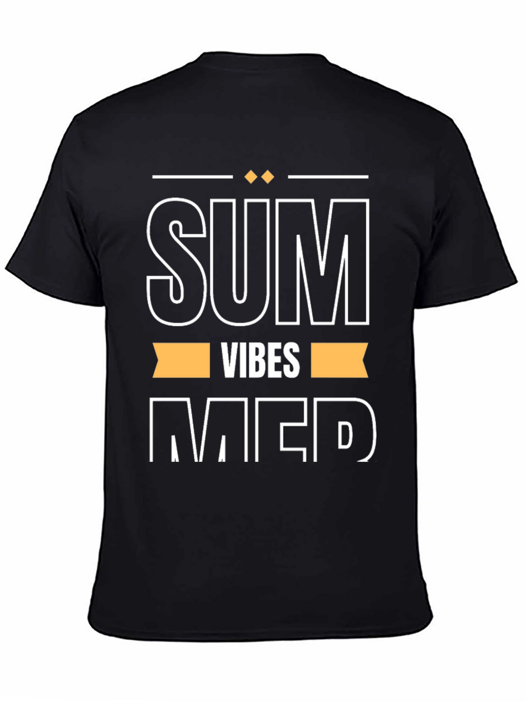 Summer Vibes Graphic Tee - Black Cotton T-Shirt