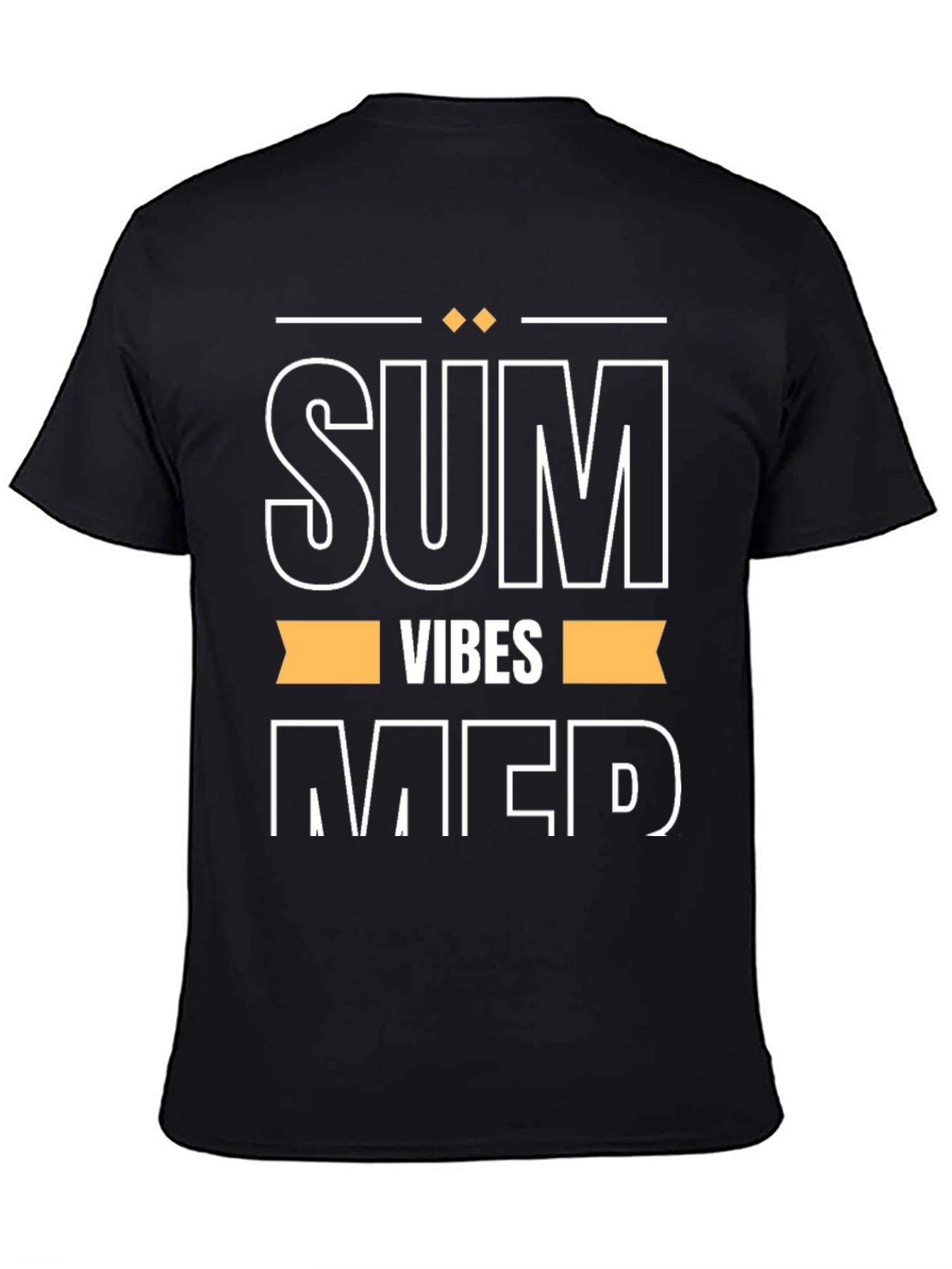 Summer Vibes Graphic Tee - Black Cotton T-Shirt