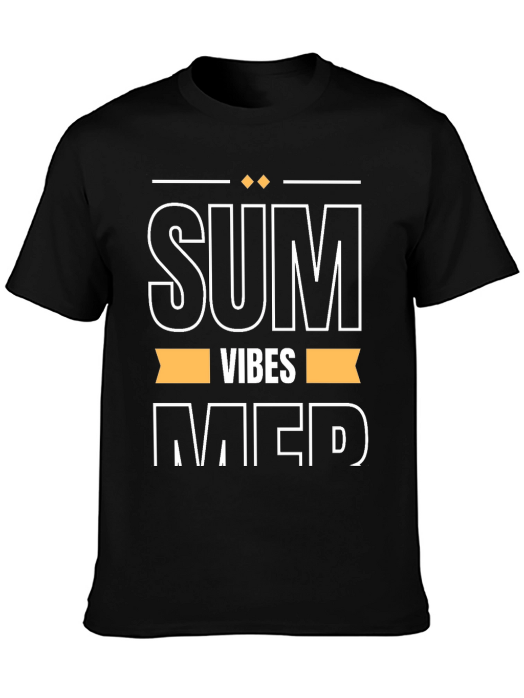 Summer Vibes Graphic Tee - Black Cotton T-Shirt