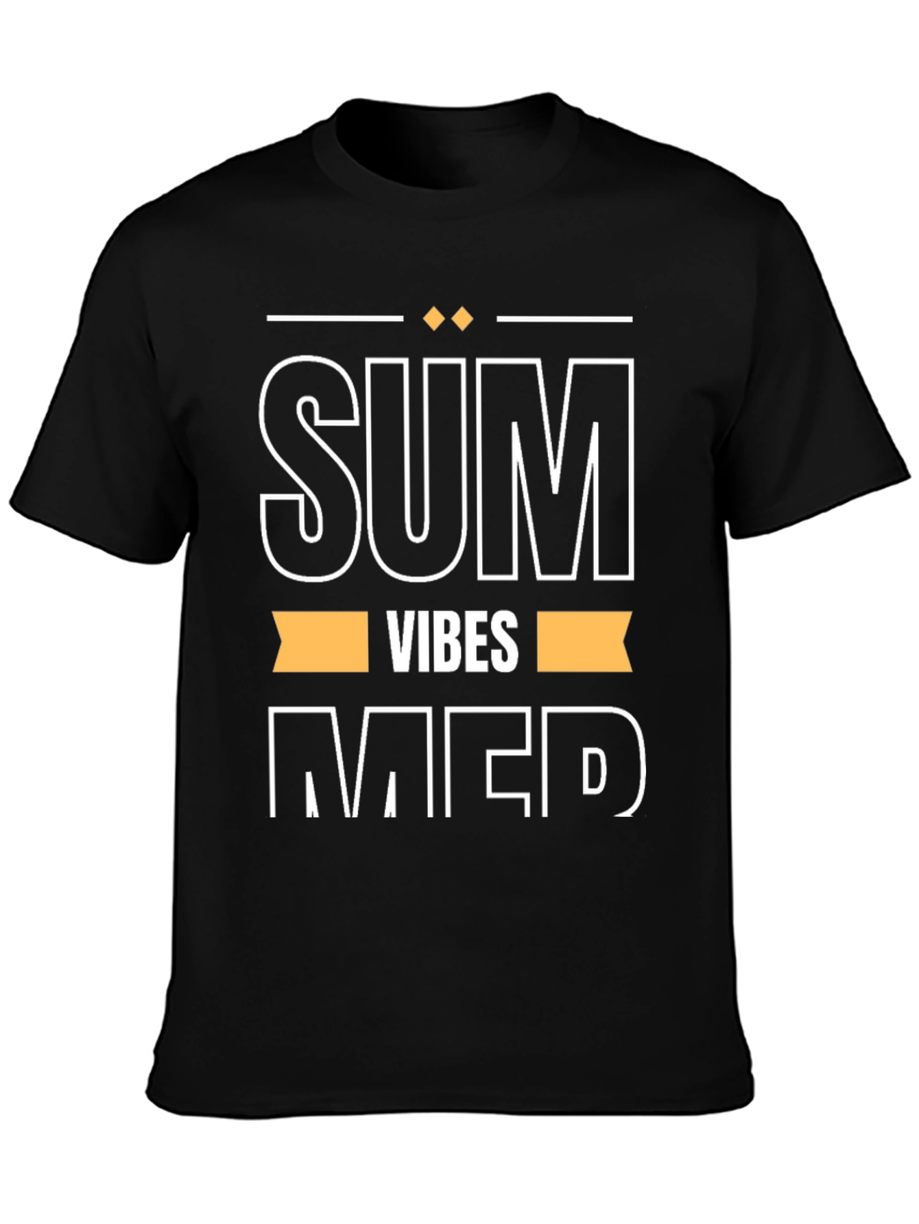 Summer Vibes Graphic Tee - Black Cotton T-Shirt