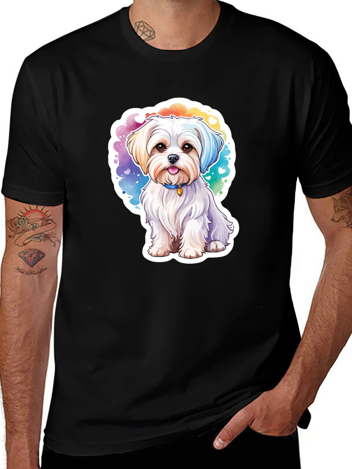 Watercolor Cute Dog T-Shirt – Colorful Puppy Graphic Tee