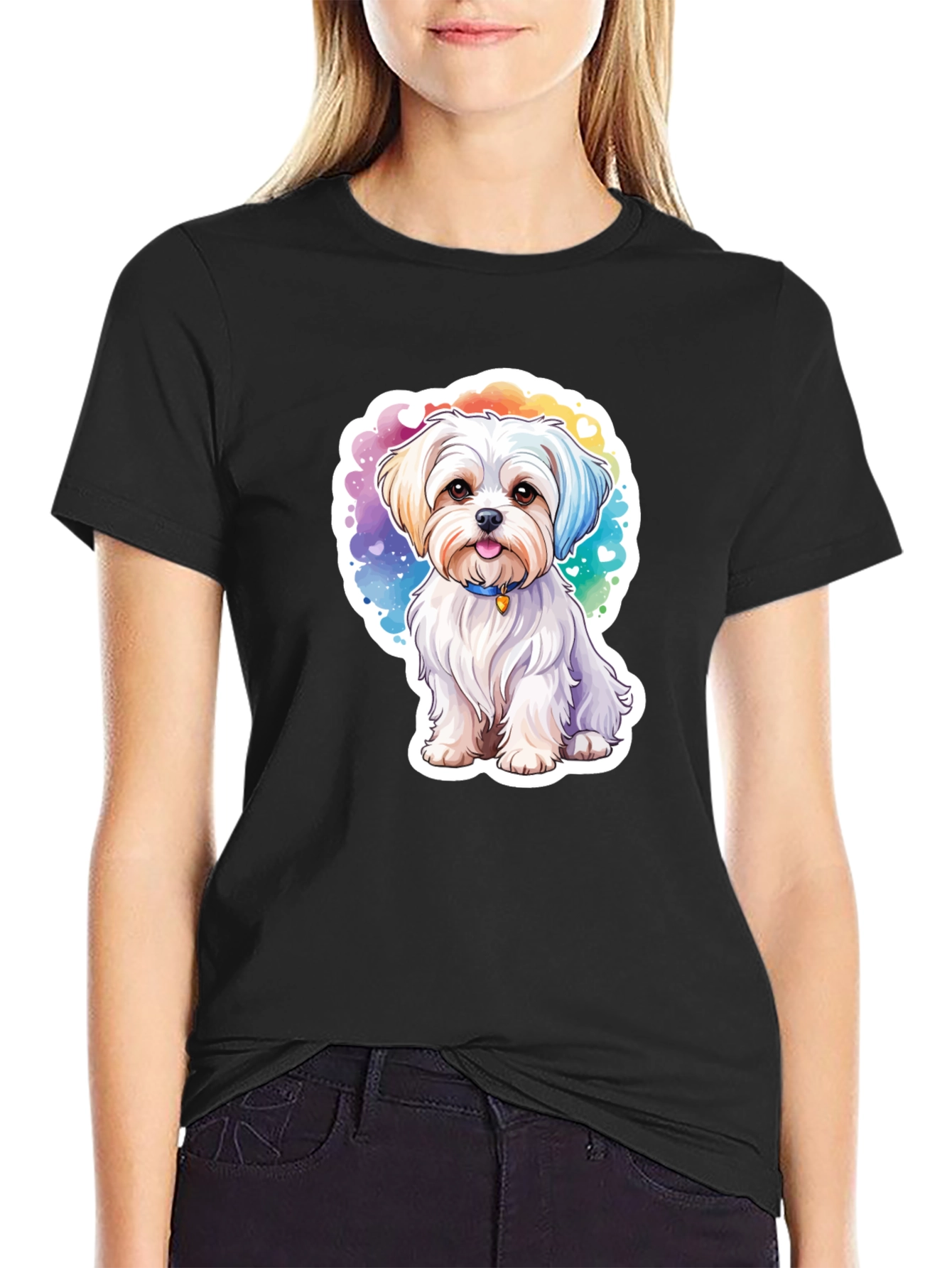 Watercolor Cute Dog T-Shirt – Colorful Puppy Graphic Tee