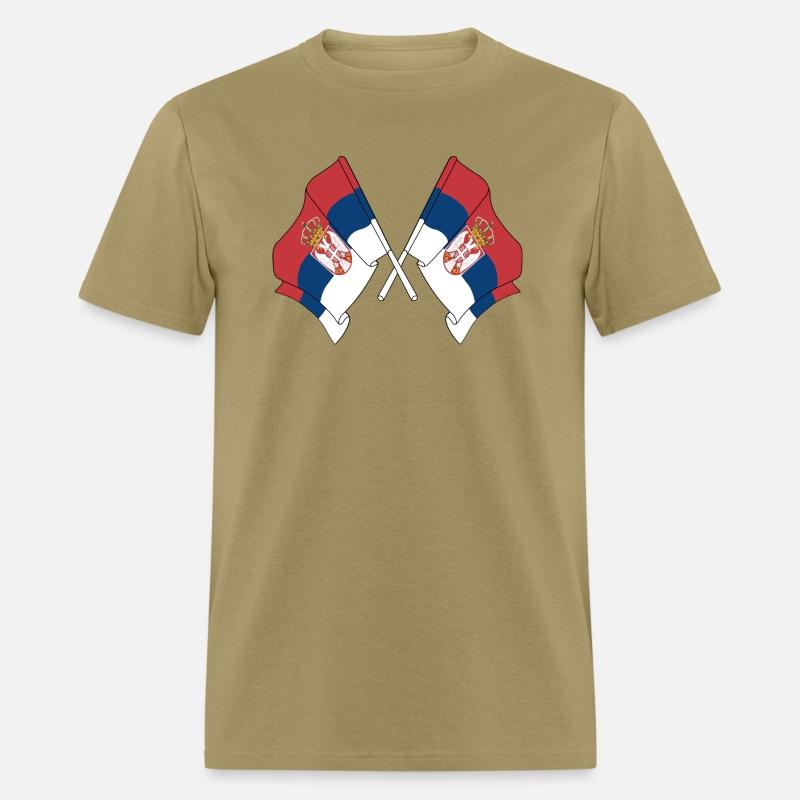 Two flags Serbia crossed