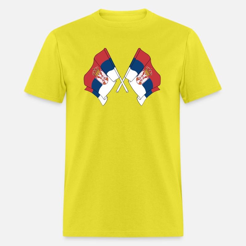 Two flags Serbia crossed